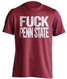 fuck penn state uncensored red tshirt for temple owls fans