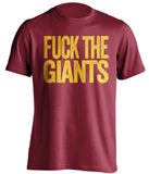 fuck the giants washington redskins fan uncensored red tshirt