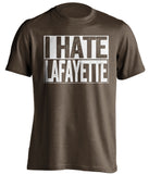 i hate lafayette brown and white tshirt