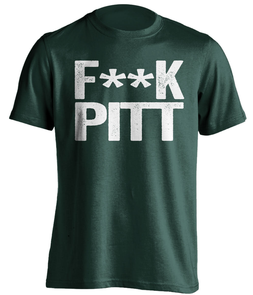 fuck pitt msu michigan state spartans green tshirt censored