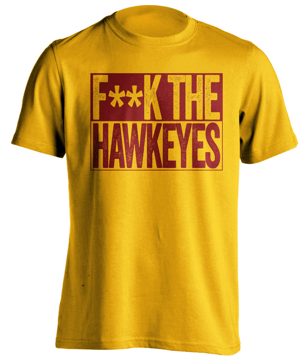 fuck the hawkeyes censored gold shirt for minnesota fans