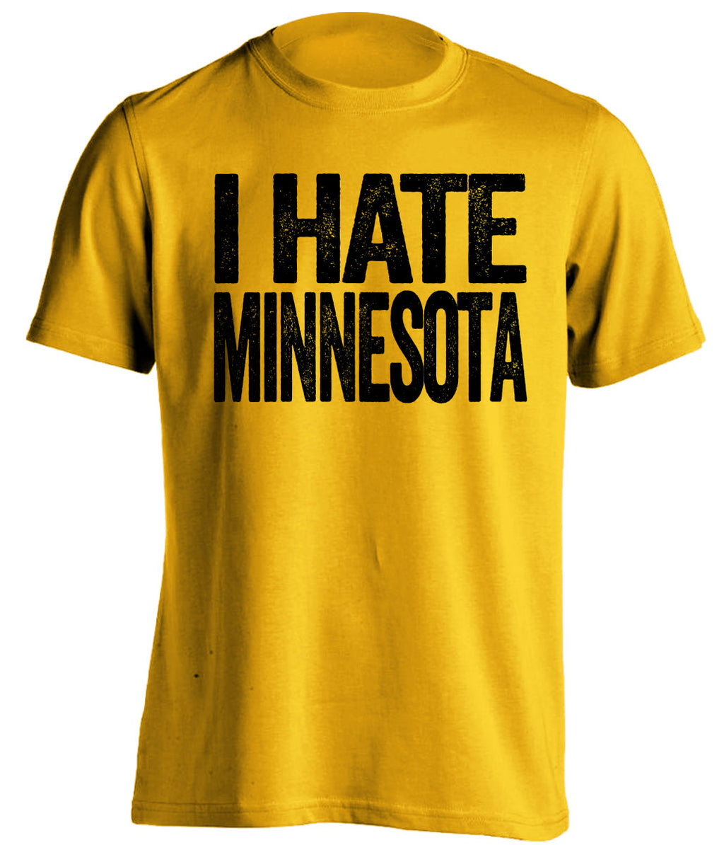 i hate minnesota iowa hawkeyes gold tshirt