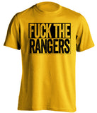 FUCK THE RANGERS Pittsburgh Penguins gold TShirt