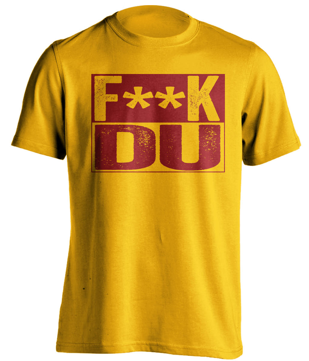 fuck du denver UMD duluth bulldogs gold shirt censored