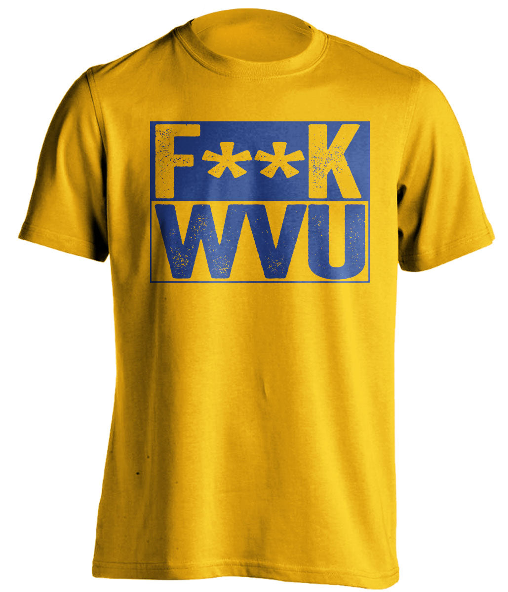 fuck wvu gold shirt pitt panthers fan censored