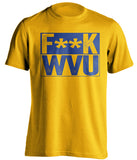 fuck wvu gold shirt pitt panthers fan censored