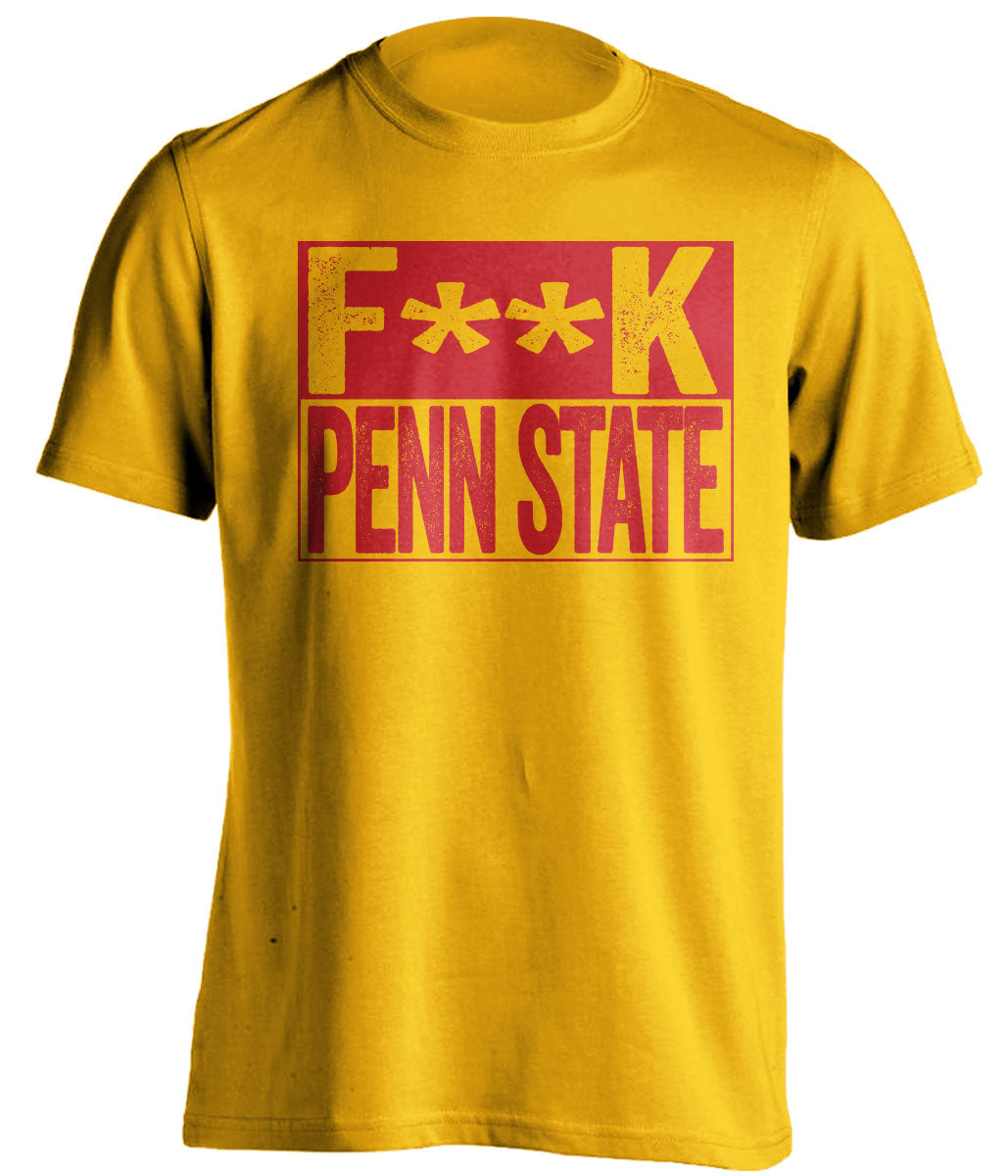 fuck penn state censored gold shirt for maryland terps fans