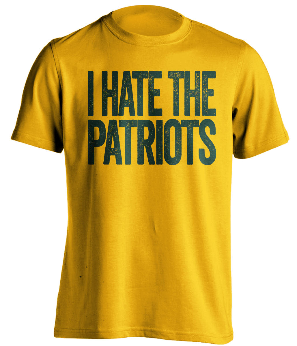 i hate new england patriots green bay football fan tee