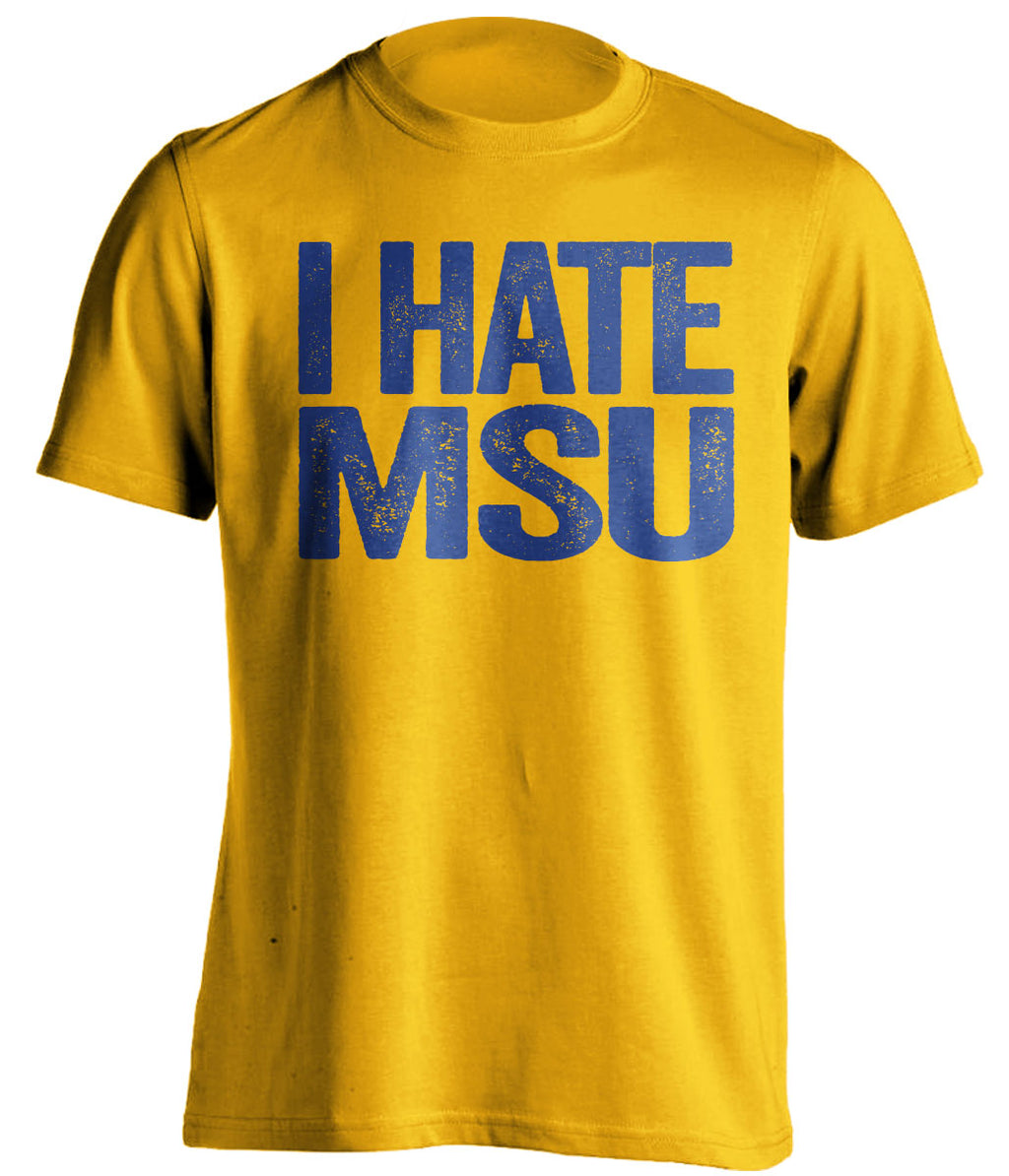 i hate msu pitt pittsburgh panthers gold tshirt