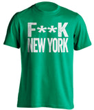 fuck new york knicks boston celtics green tshirt censored