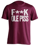 fuck ole piss miss mississippi state bulldogs red tshirt censored
