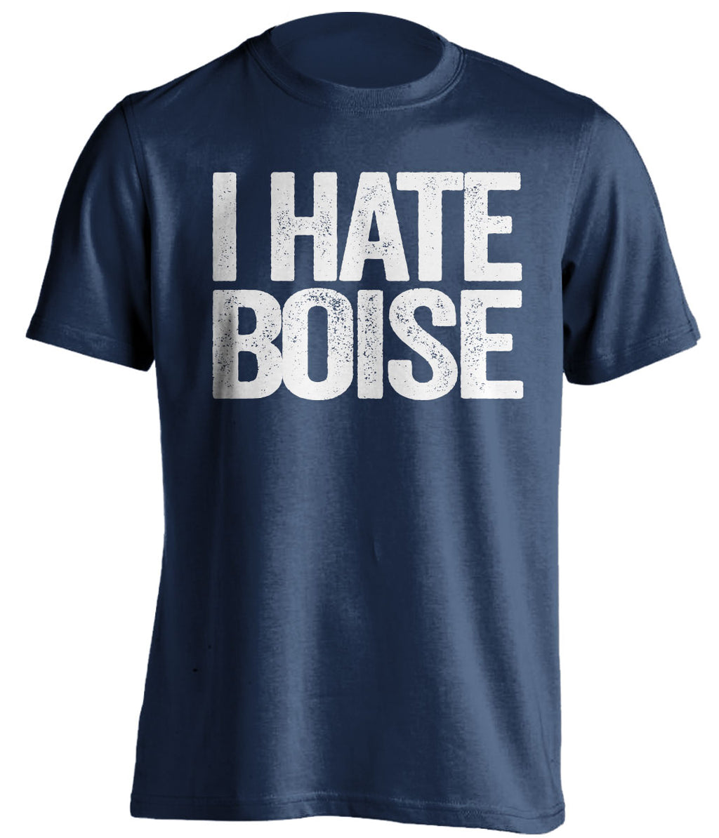 i hate boise state byu brigham cougars blue tshirt