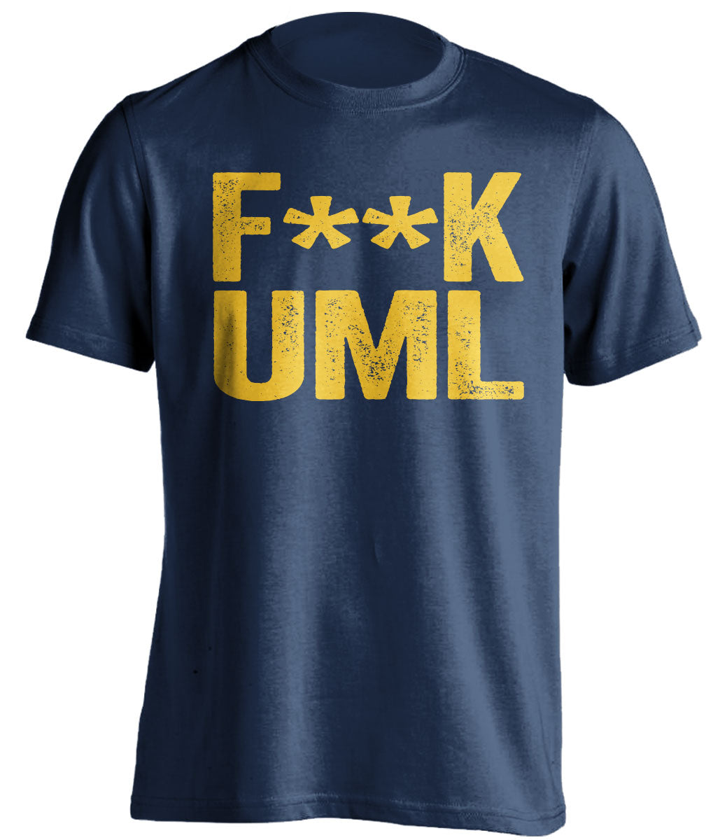 fuck uml lowell merrimack warriors navy tshirt censored