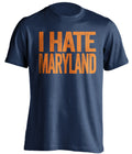 i hate maryland terps uva virginia cavaliers cavs blue tshirt