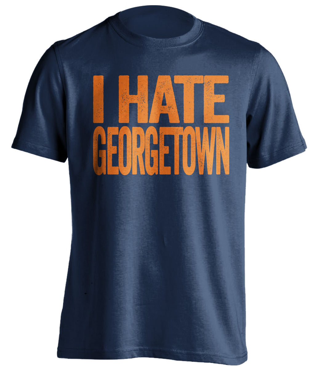 i hate georgetown syracuse orange fan navy shirt
