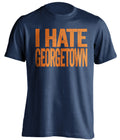 i hate georgetown syracuse orange fan navy shirt