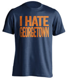 i hate georgetown syracuse orange fan navy shirt