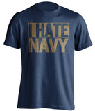 i hate navy blue and old gold tshirt