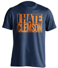 i hate clemson blue shirt syracuse orange fan