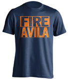 fire al avila GM detroit tigers fan blue shirt