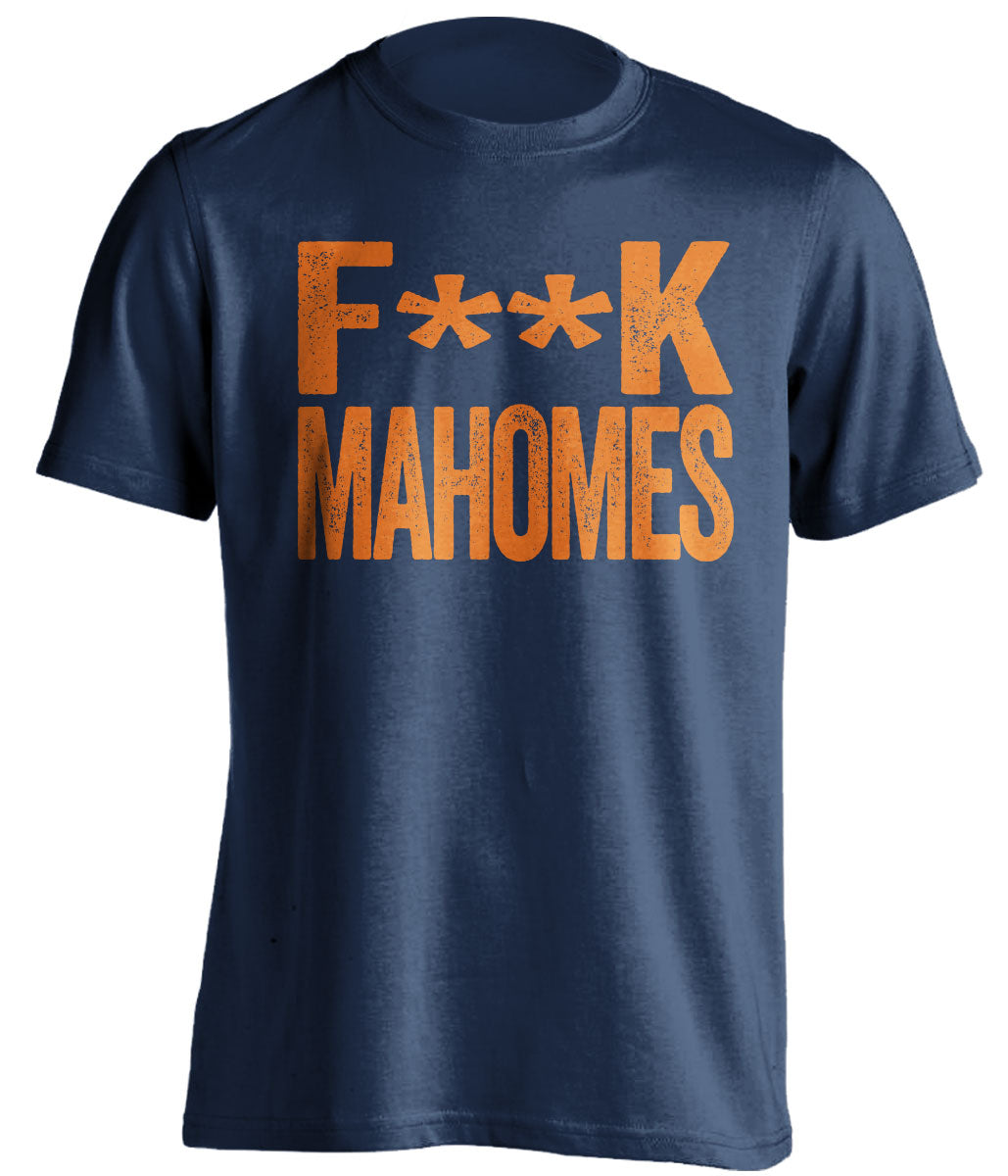 fuck patrick mahomes denver broncos censored navy tshirt