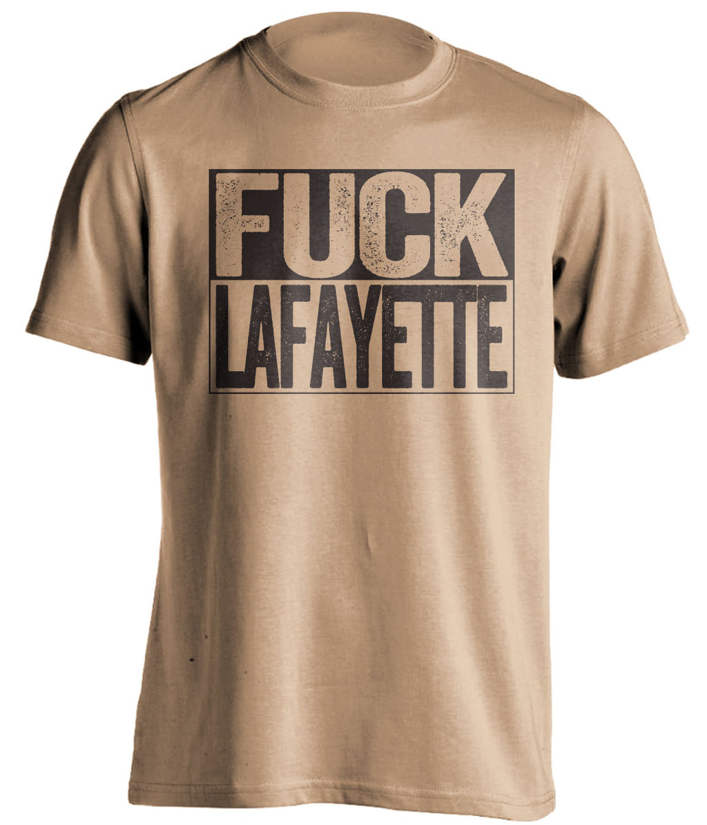 fuck lafayette old gold and brown tshirt uncensored