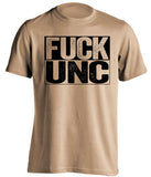 fuck unc old gold and black tshirt uncensored