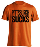 pittsburgh sucks philadelphia flyers bengals fan orange shirt
