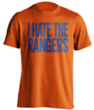 i hate the rangers NYI islanders fan orange tshirt