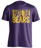 i hate the bears purple shirt minnesota vikings fan