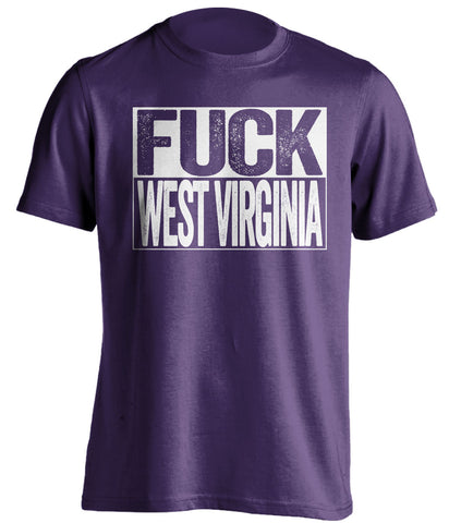 fuck west virginia tcu horned frogs purple shirt uncensored