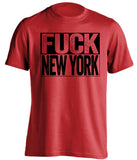 FUCK NEW YORK New Jersey Devils red TShirt