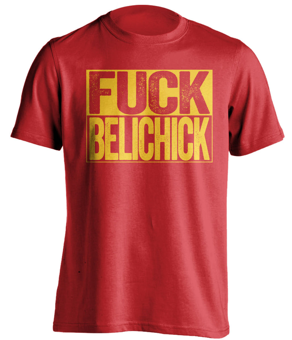 fuck belichick red and gold tshirt uncensored