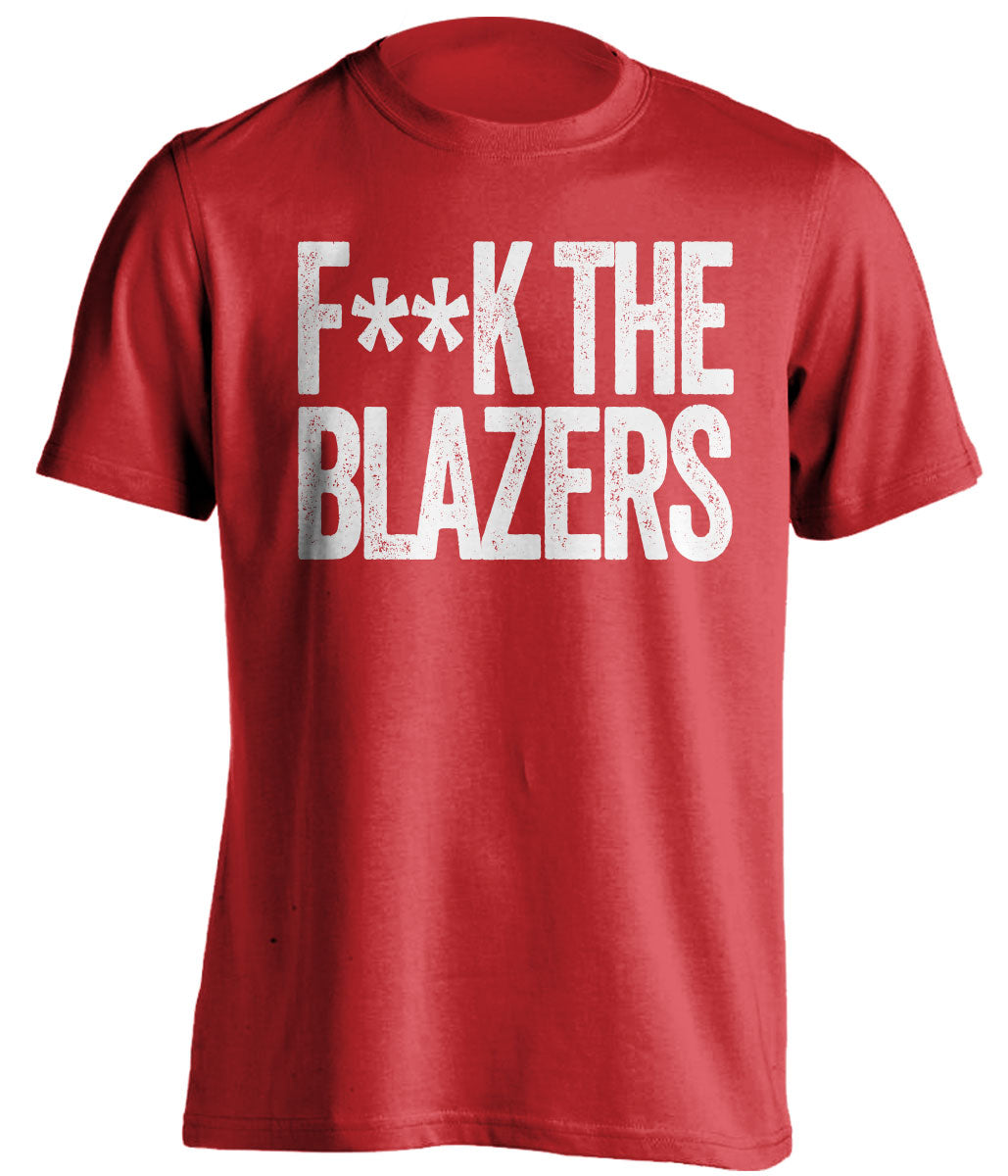 fuck the blazers houston rockets red tshirt censored