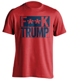 fuck trump navy red shirt with navy text censored