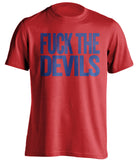 fuck the devils NYR new york rangers fan uncensored red tshirt
