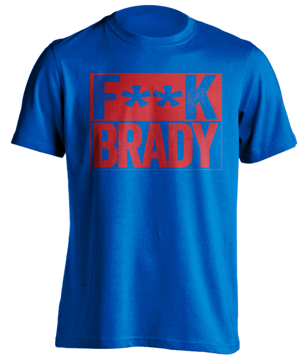 fuck brady gold and blue tshirt censored