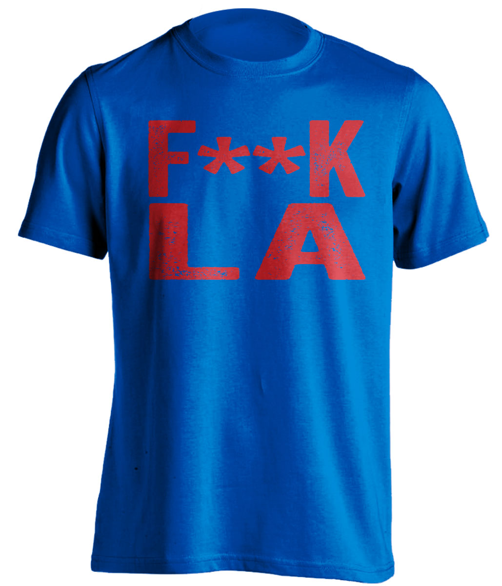 fuck la dodgers angels texas rangers blue tshirt censored