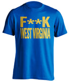 fuck west virginia wvu pitt pittsburgh panthers blue tshirt censored