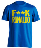 fuck ronaldo censored blue tshirt LUFC leeds united fan