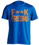 fuck fresno state boise broncos blue tshirt censored