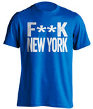 fuck new york dodgers blue jays fan blue tshirt censored