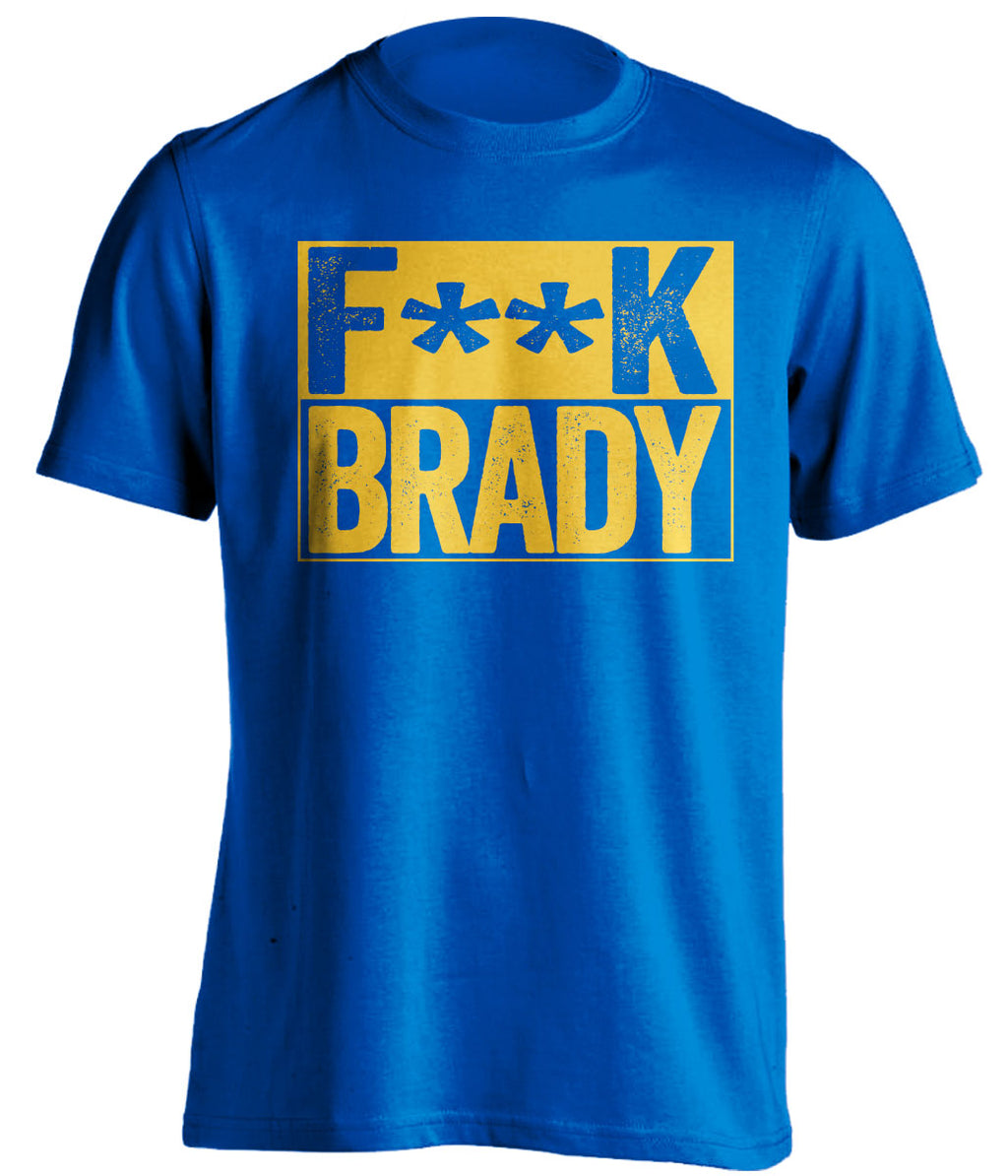 fuck brady blue and gold tshirt censored