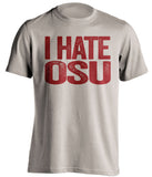 i hate osu cowboys oklahoma sooners cream tshirt