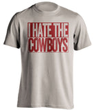 i hate the cowboys oklahoma sooners fan cream tshirt