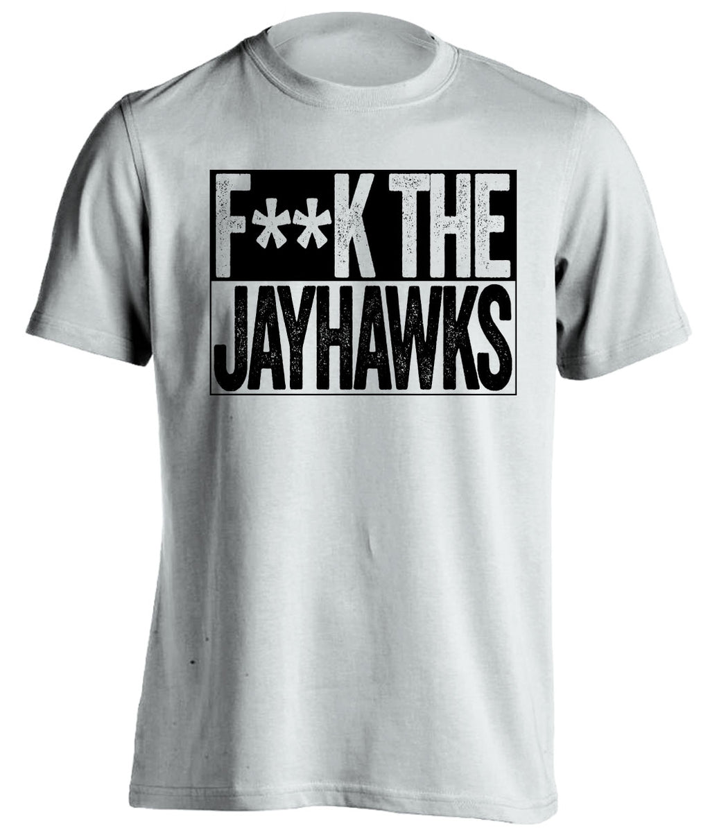 FUCK THE JAYHAWKS - Missouri Tigers Fan T-Shirt - Box Design - Beef Shirts