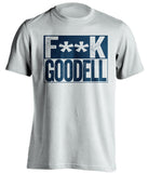 fuck goodell white and navy tshirt censored