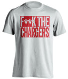 fuck the chargers white shirt kansas city chiefs fan censored