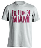 Fuck Miami - Miami Haters Shirt - Maroon and Orange - Box Design - Beef Shirts