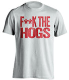 fuck the hogs censored white tshirt for ASU a-state fans